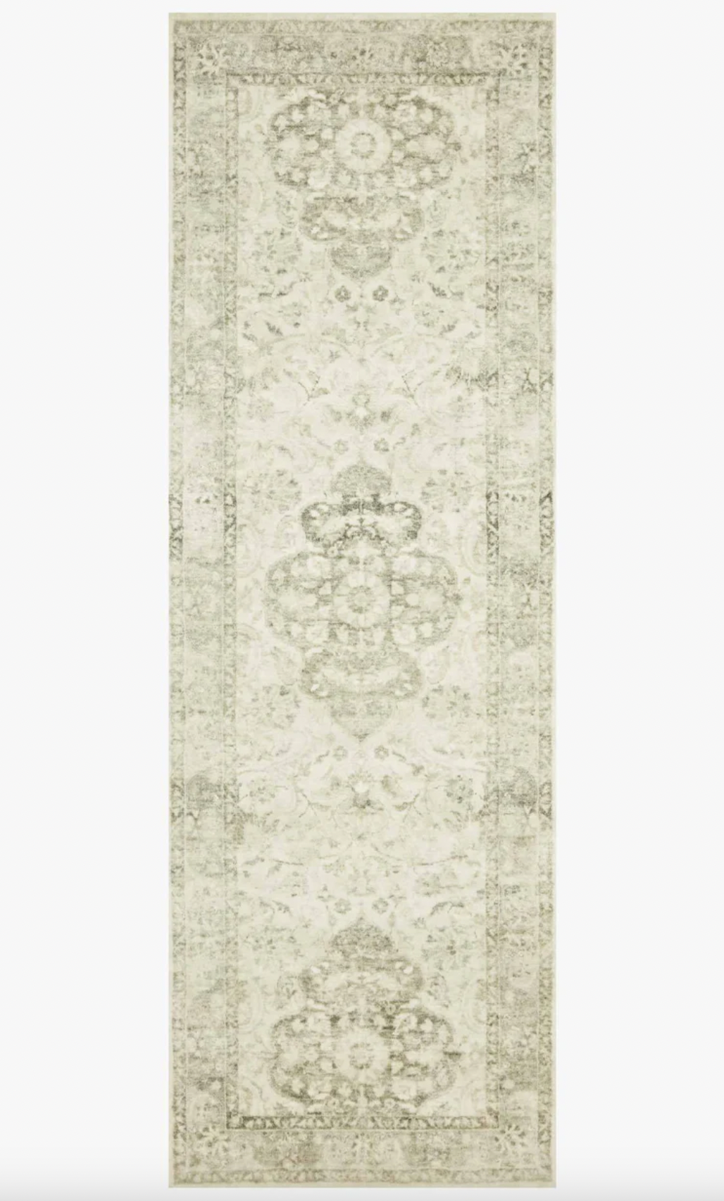 Rosette Rug | Silver & Ivory