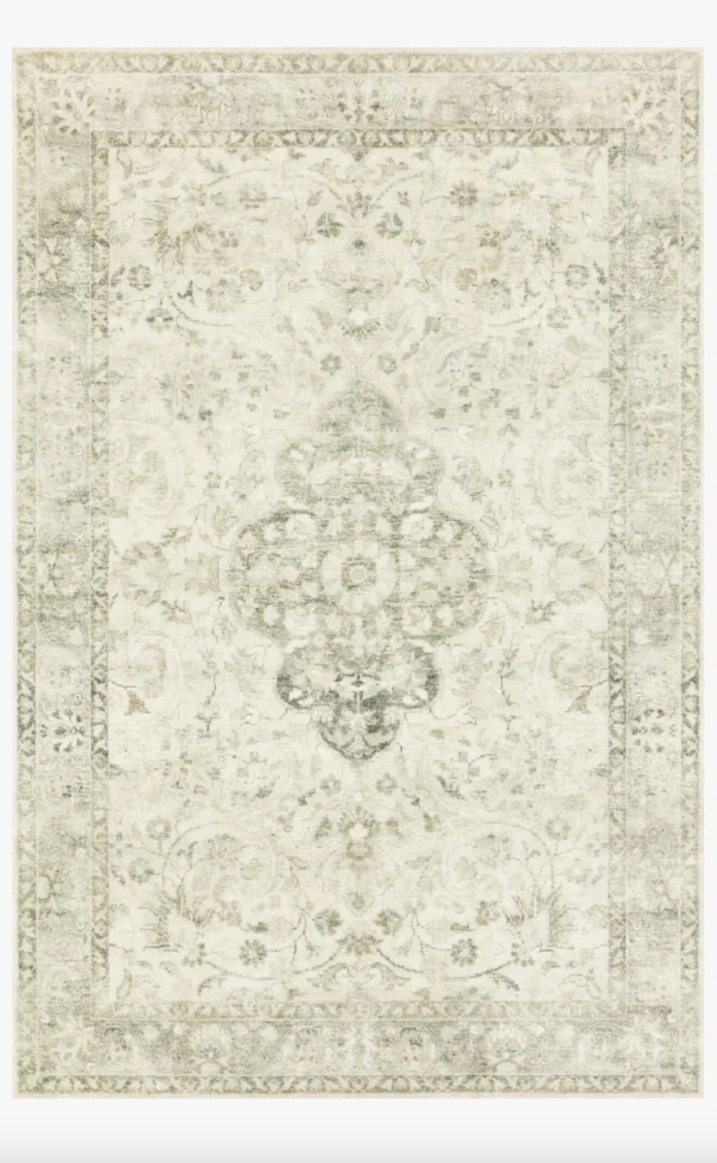 Rosette Rug | Silver &amp; Ivory